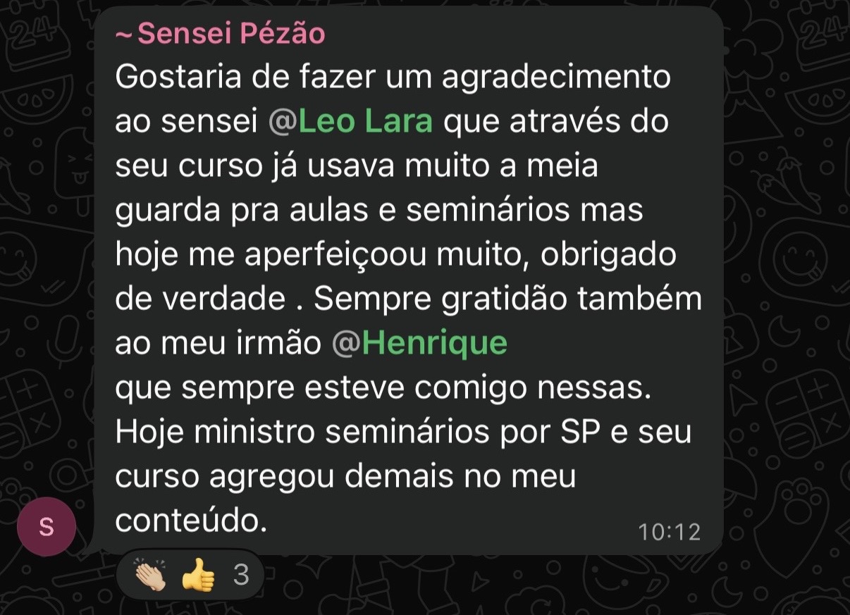 Depoimento — Sensei Pézão agradece o curso